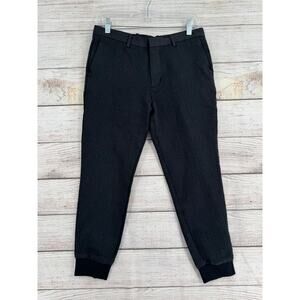 Theory Wool Jogger Dress Pants Mens 30 Dark Gray Black 4 Pocket